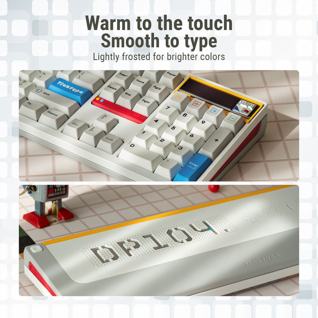 DP 104 Wireless Tri-mode Switch Mechanical Keyboard--Powder White