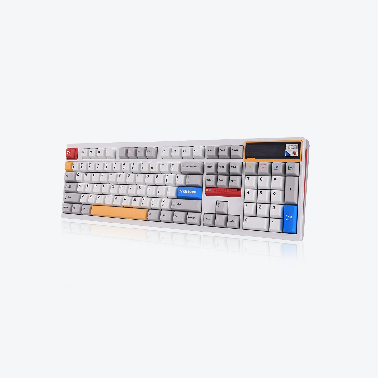 DP 104 Wireless Tri-mode Switch Mechanical Keyboard--Powder White