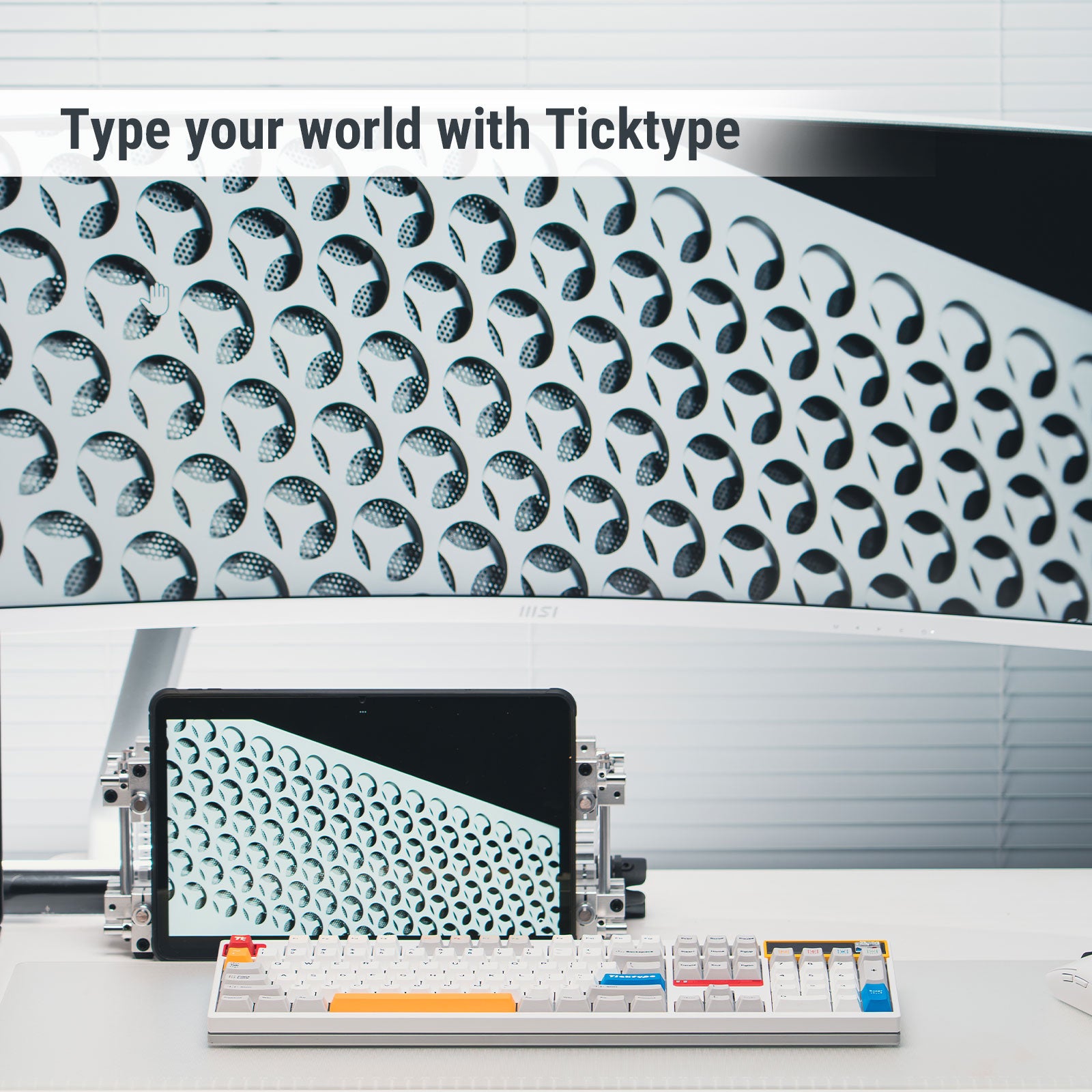 DP 104 Wireless Tri-mode Switch Mechanical Keyboard--Powder White