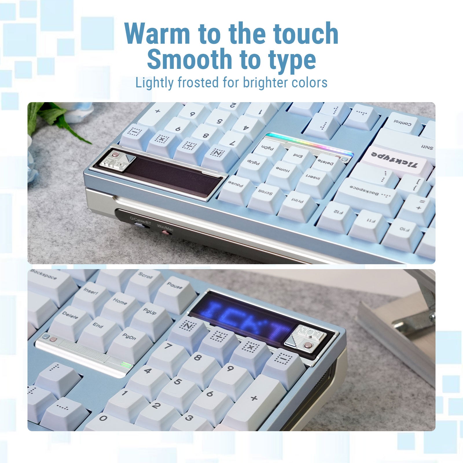 DP 104 Wireless Tri-mode Switch Mechanical Keyboard --Blue Sky & Rye Linear Switches