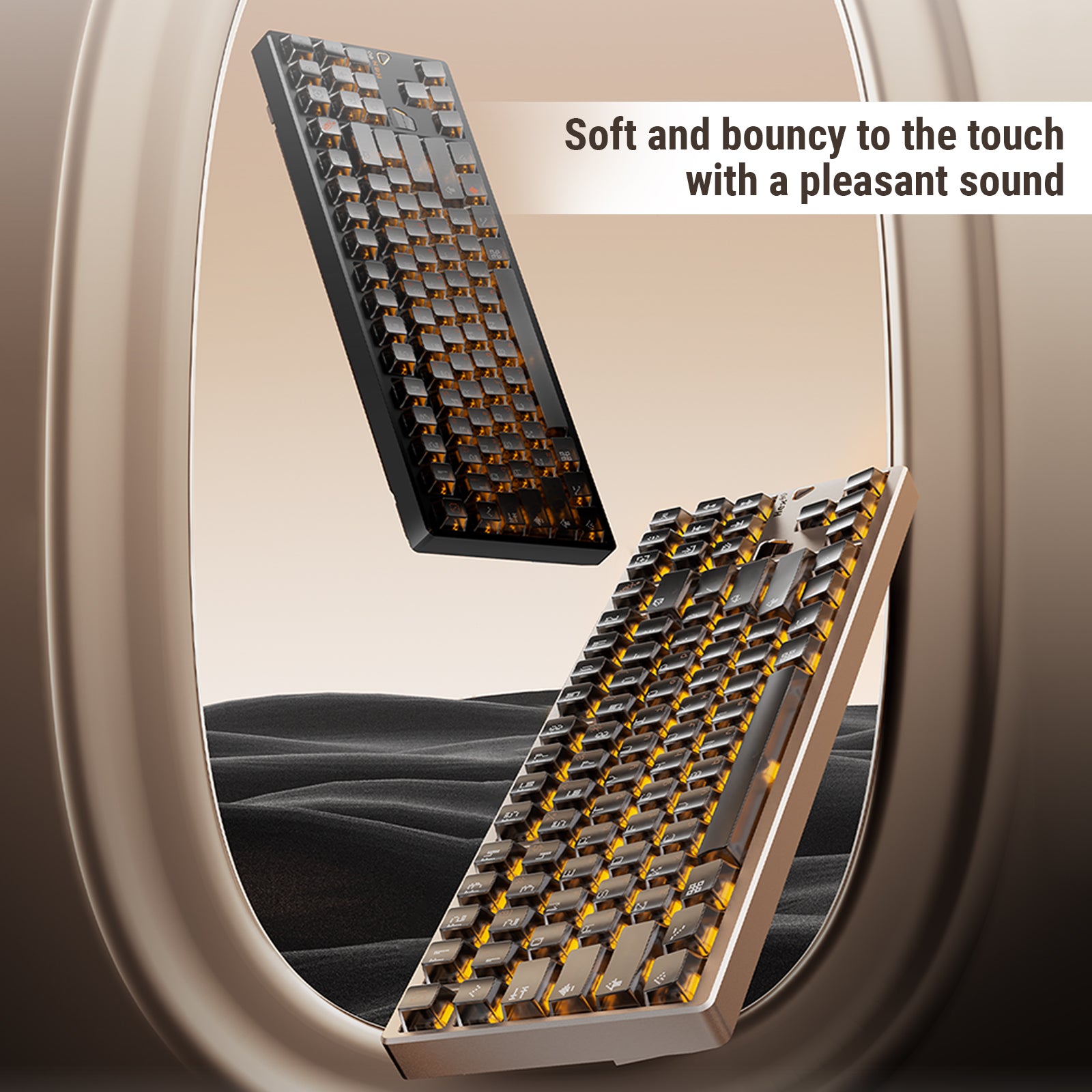 Ticktype Hex80 HE Magnetic Gaming Keyboard, 80% TKL, CNC Aluminum, Hall-Effect Ti Switches, 8 kHz Polling, Rapid Trigger, RGB Backlight (Sand Gold)