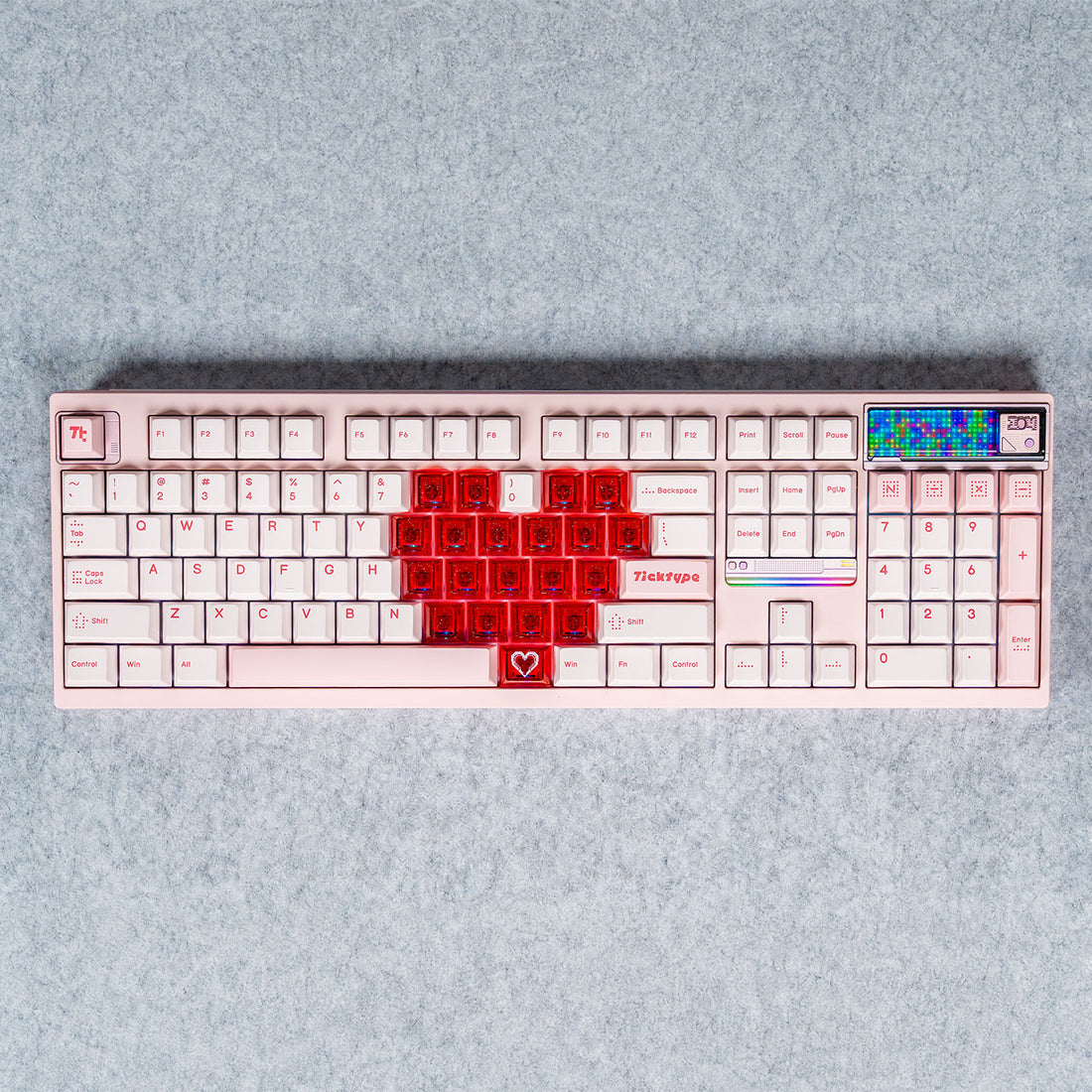 Ticktype Heartbeat Red Heart Accent Keycap Set