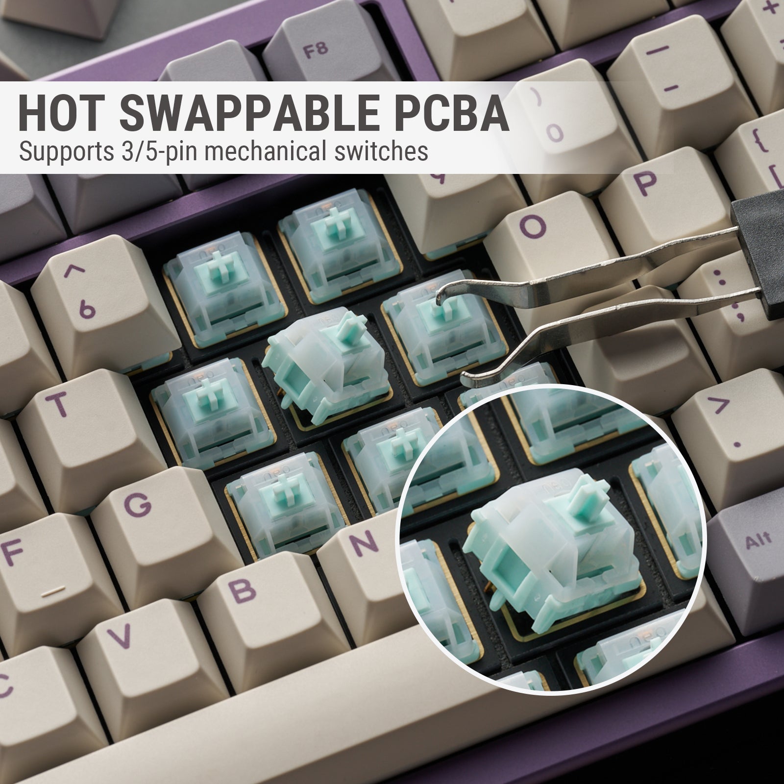 Ticktype Evoworks Evo80 Keyboard--Anodized Tyrian