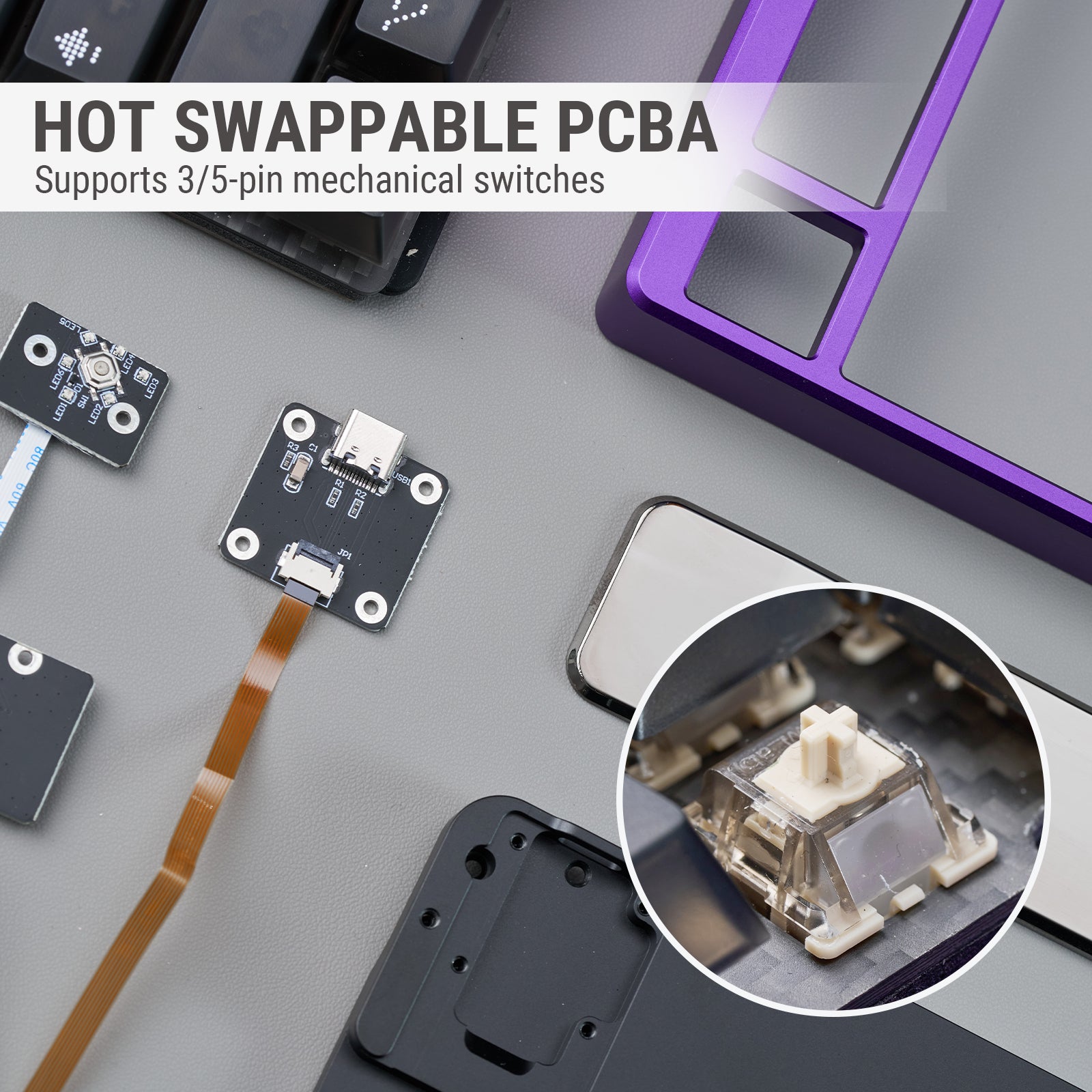 Ticktype Hex80 HE Magnetic Gaming Keyboard, 80% TKL, CNC Aluminum, Hall-Effect Ti Switches, 8 kHz Polling, Rapid Trigger, RGB Backlight (Grey)