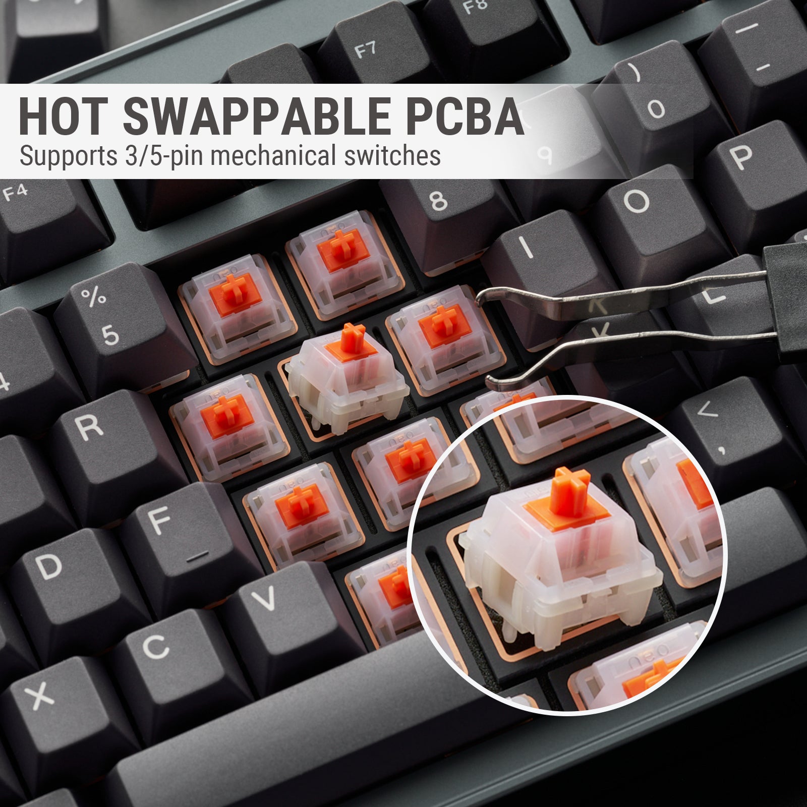 Evoworks Evo75 Wireless Mechanical Keyboard--Anodized Basalt Grey