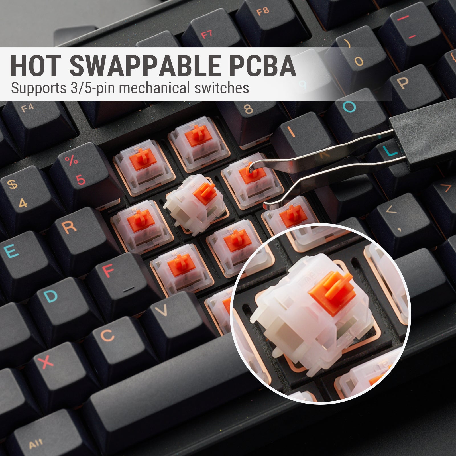 Evoworks Evo75 Wireless Mechanical Keyboard--Spray-coated Nebula