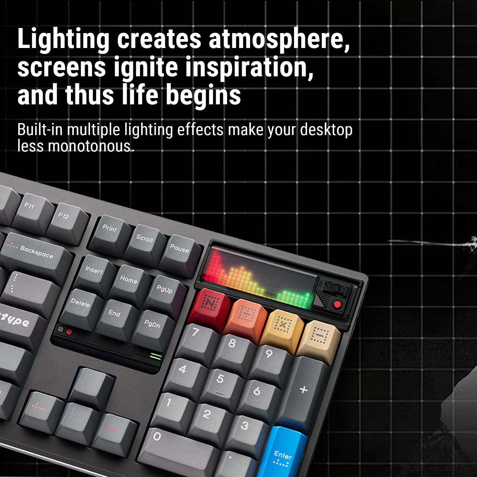 DP 104 Wireless Tri-mode Switch Mechanical Keyboard--Gecha Grey