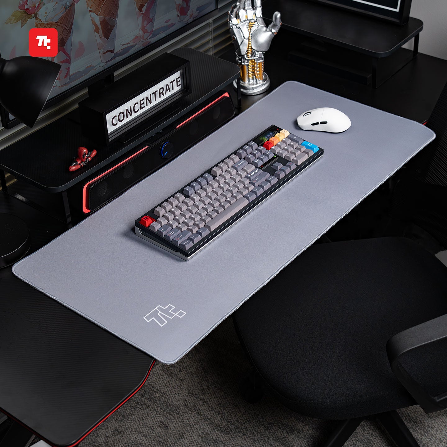 Ticktype Desk Mat - Lunar Grey