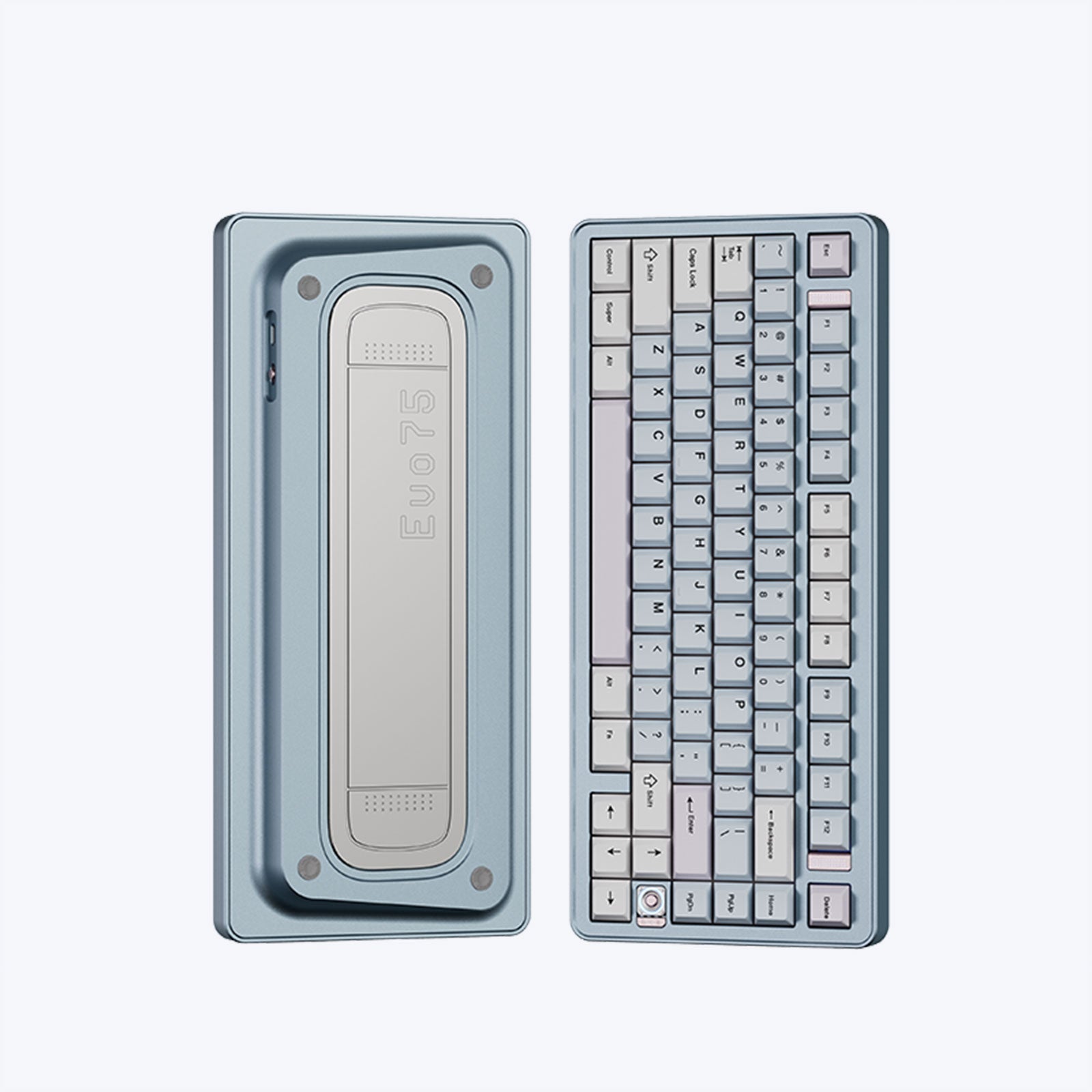 Evoworks Evo75 Wireless Custom Mechanical Keyboard--Anodized Ice Blue